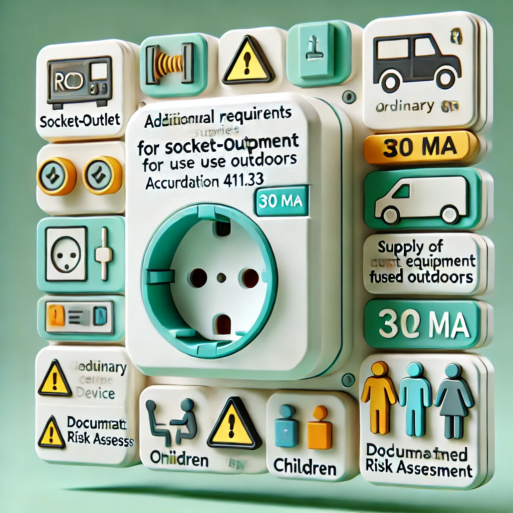 mini Cover Image for What are the additional requirements for socket-outlets and the supply of mobile equipment for use outdoors?